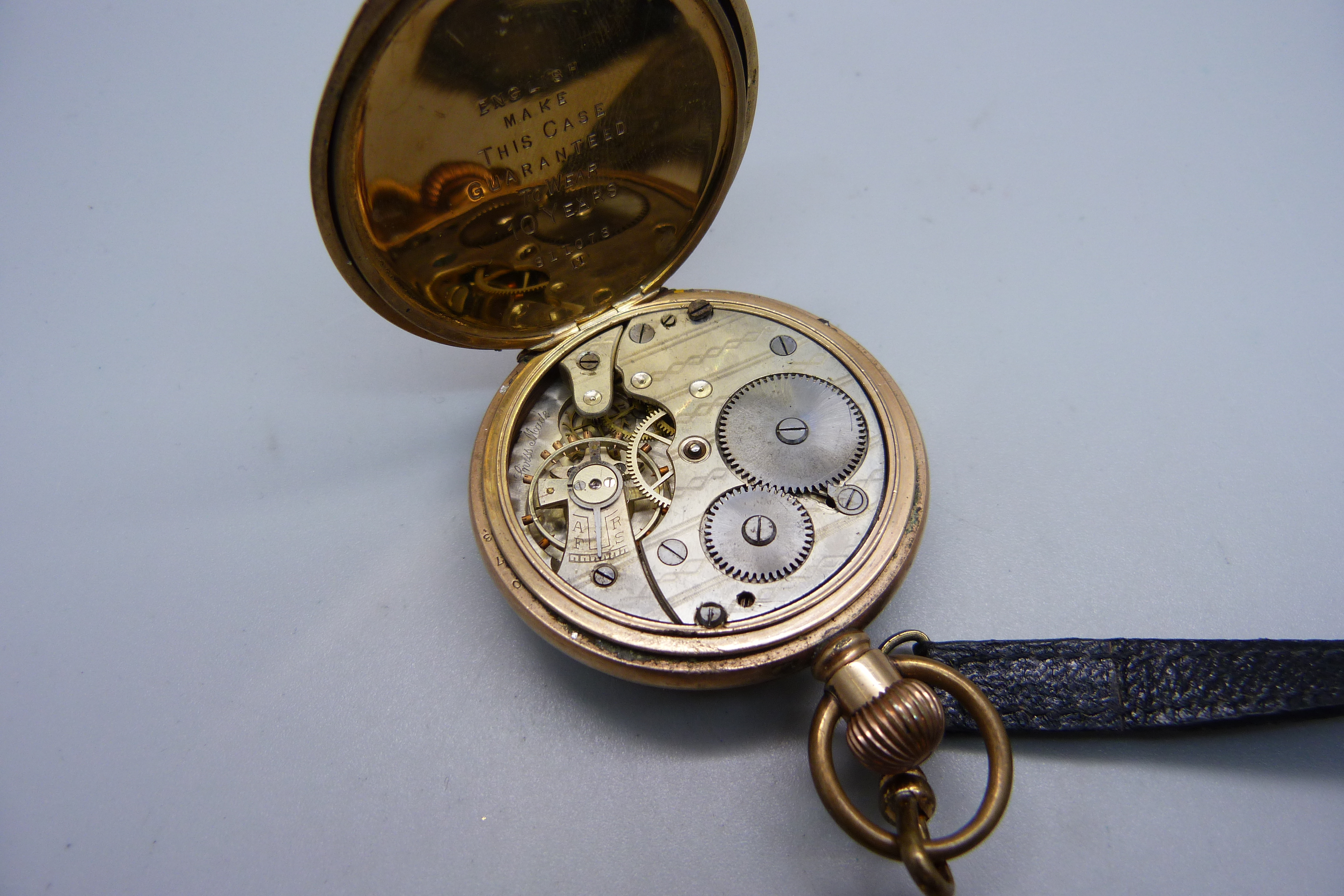A rolled gold pocket watch, dial a/f - Image 6 of 6