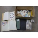 Stamps:- box of stamps, covers, etc. - loose and in albums