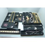 A collection of animal, bird and butterfly detailed costume jewellery, mainly necklaces, (20 pieces)