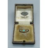 An Edwardian 18ct gold, opal and diamond ring, Birmingham 1907, 3.3g, O