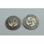 WWII NSDAP Party membership badges, a/f