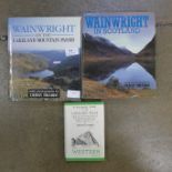 Three books by Alfred Wainwright; A Pictorial Guide to The Lakeland Fells - The