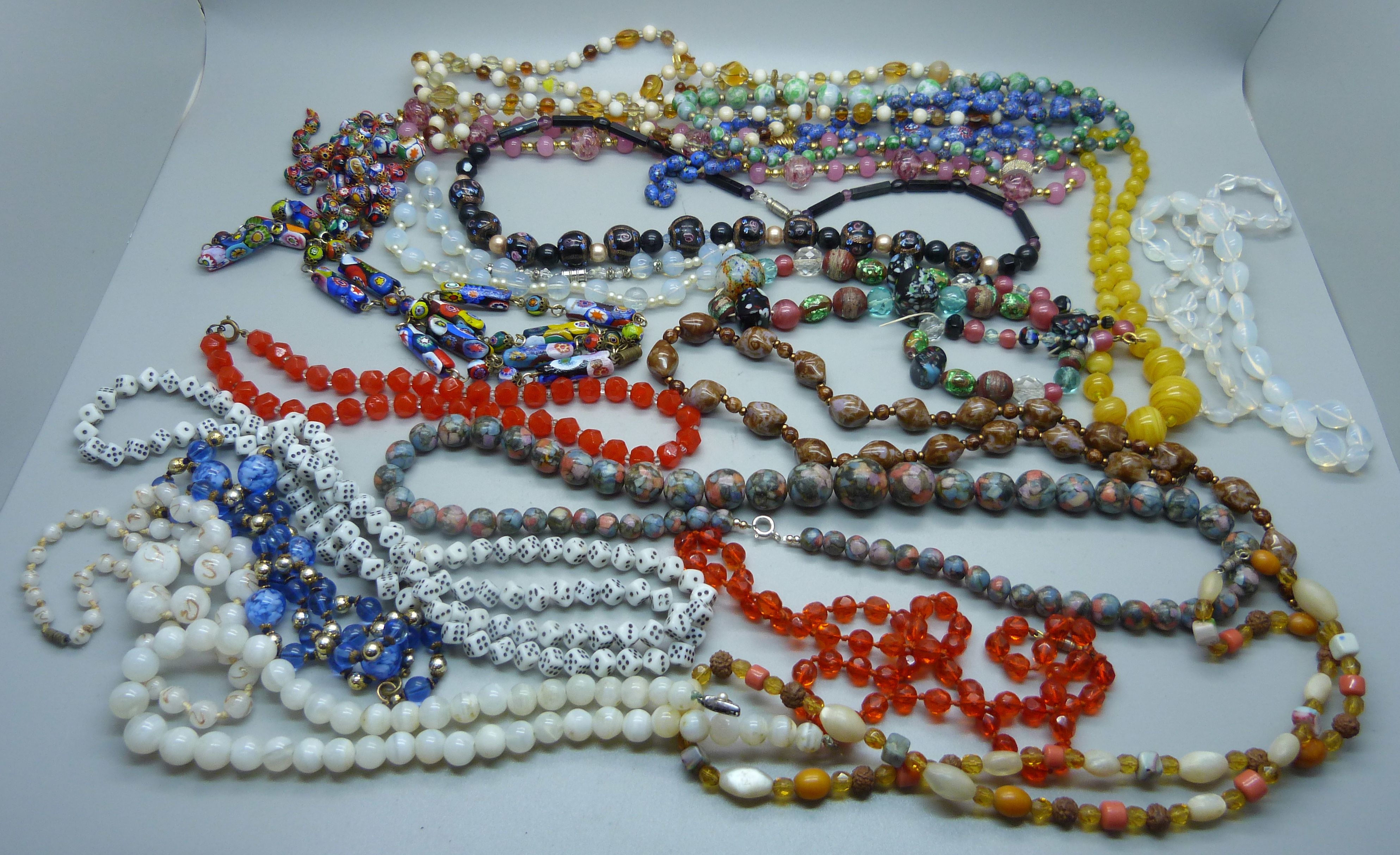 A collection of bead jewellery