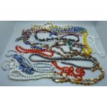 A collection of bead jewellery