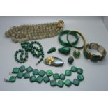 Malachite and other jewellery