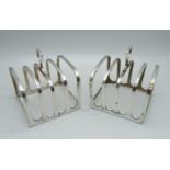 A pair of silver toast racks, Birmingham 1928, Mappin & Webb, 121g