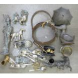 A collection of metalwares including plated ware, brassware and bronze **PLEASE NOTE THIS LOT IS NOT