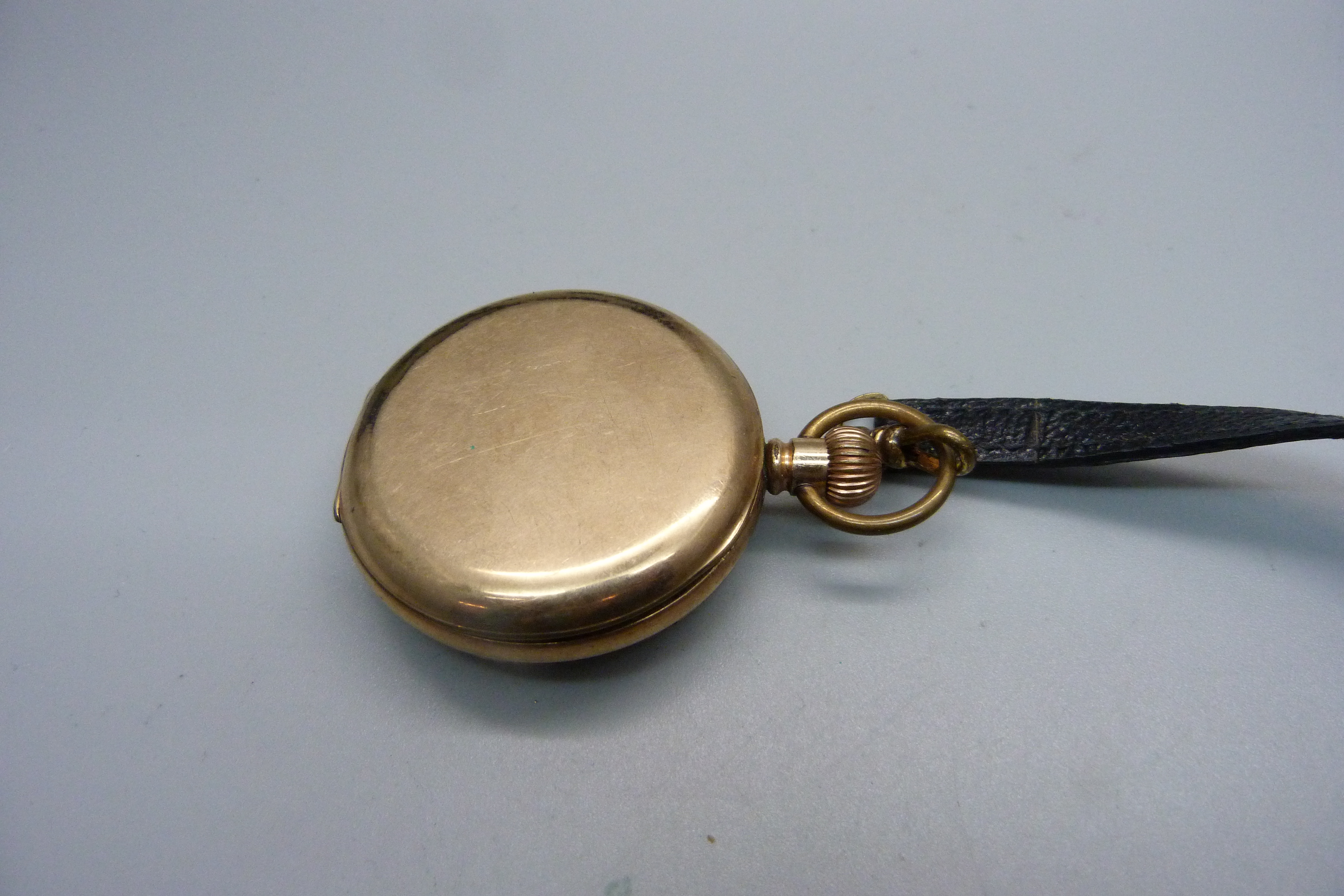 A rolled gold pocket watch, dial a/f - Image 3 of 6