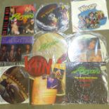 Rock music; ten picture discs, 12" singles including Alice Cooper, Poison, etc. (10)