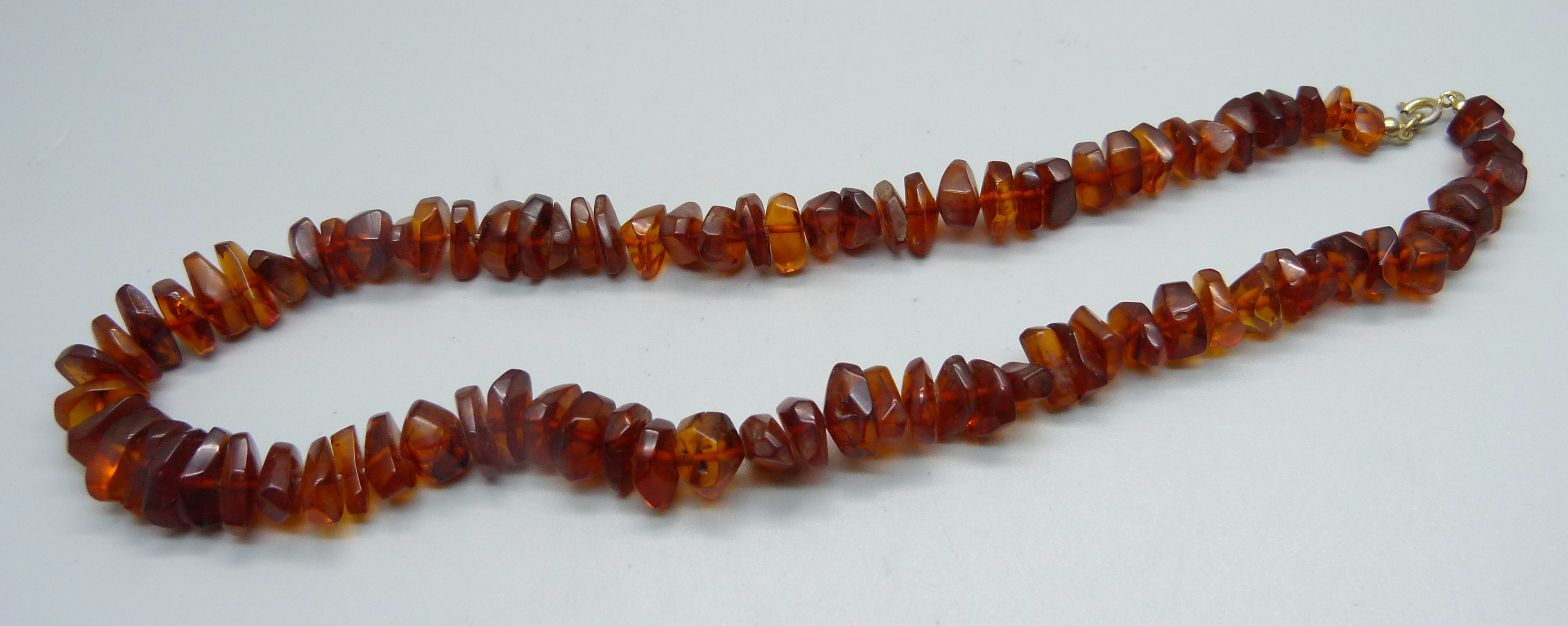 An amber necklace