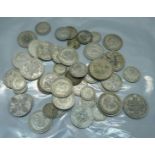 A collection of silver coins, 384g