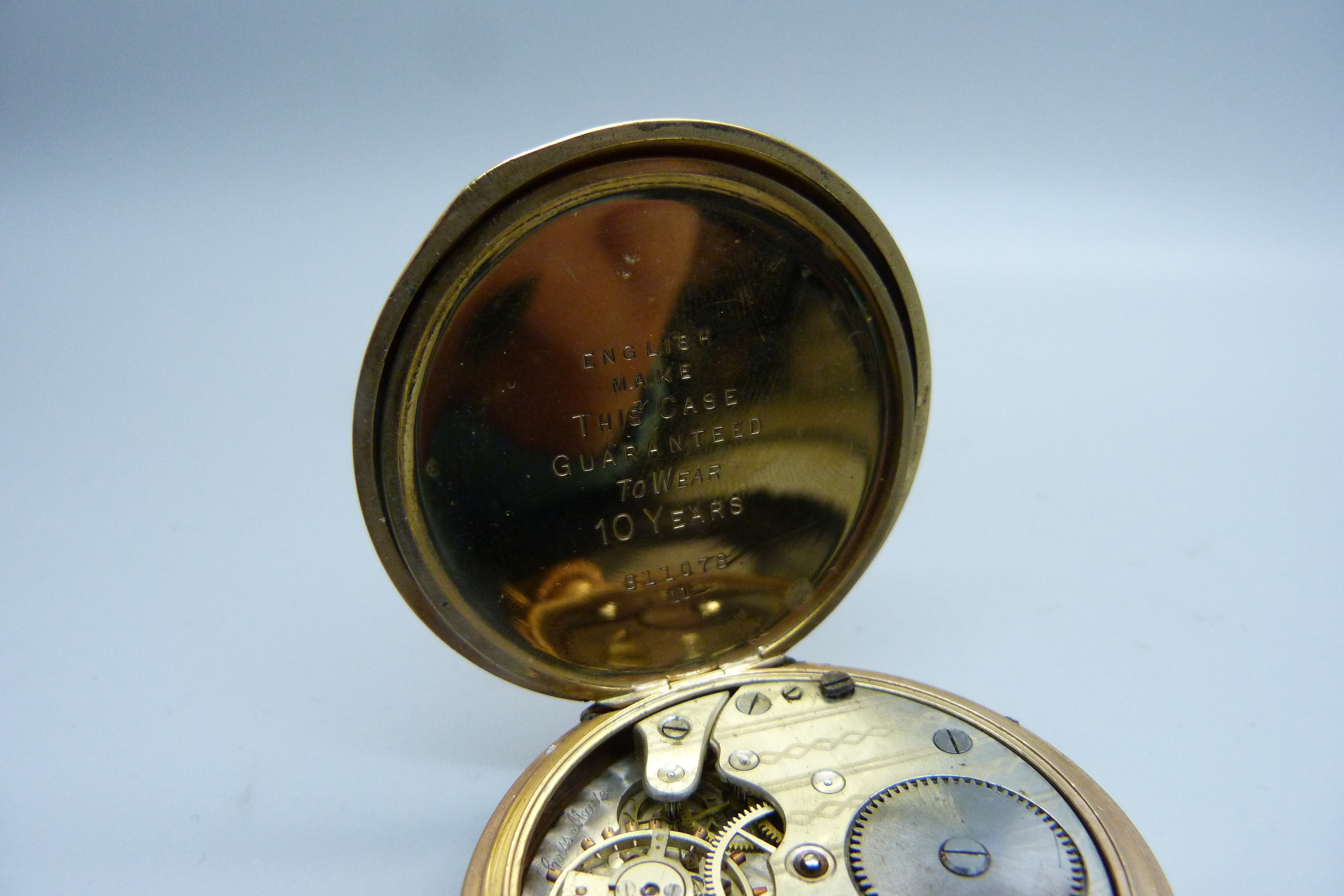 A rolled gold pocket watch, dial a/f - Image 5 of 6