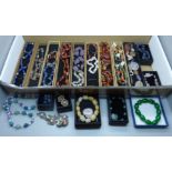 A collection of semi-precious stone set jewellery,(22 pieces)