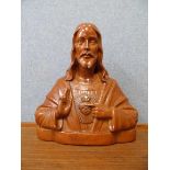 A French painted chalk bust of Jesus