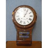 A 19th Century American inlaid rosewood drop dial Champion Regulator 8-day wall clock, dial signed