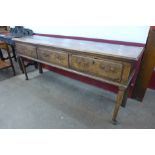 A George II oak three drawer dresser