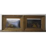 English School (19th Century), pair of still lifes of fruit, oil on board, framed