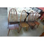 A set of four Ercol Golden Dawn elm and beech Quaker chairs