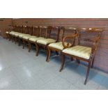 A set of ten Regency mahogany dining chairs