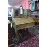 A Victorian inlaid walnut and gilt metal mounted bureau de dame