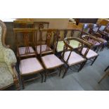 An Edward VII inlaid mahogany seven piece salon suite. This lot is sold with non-transferable