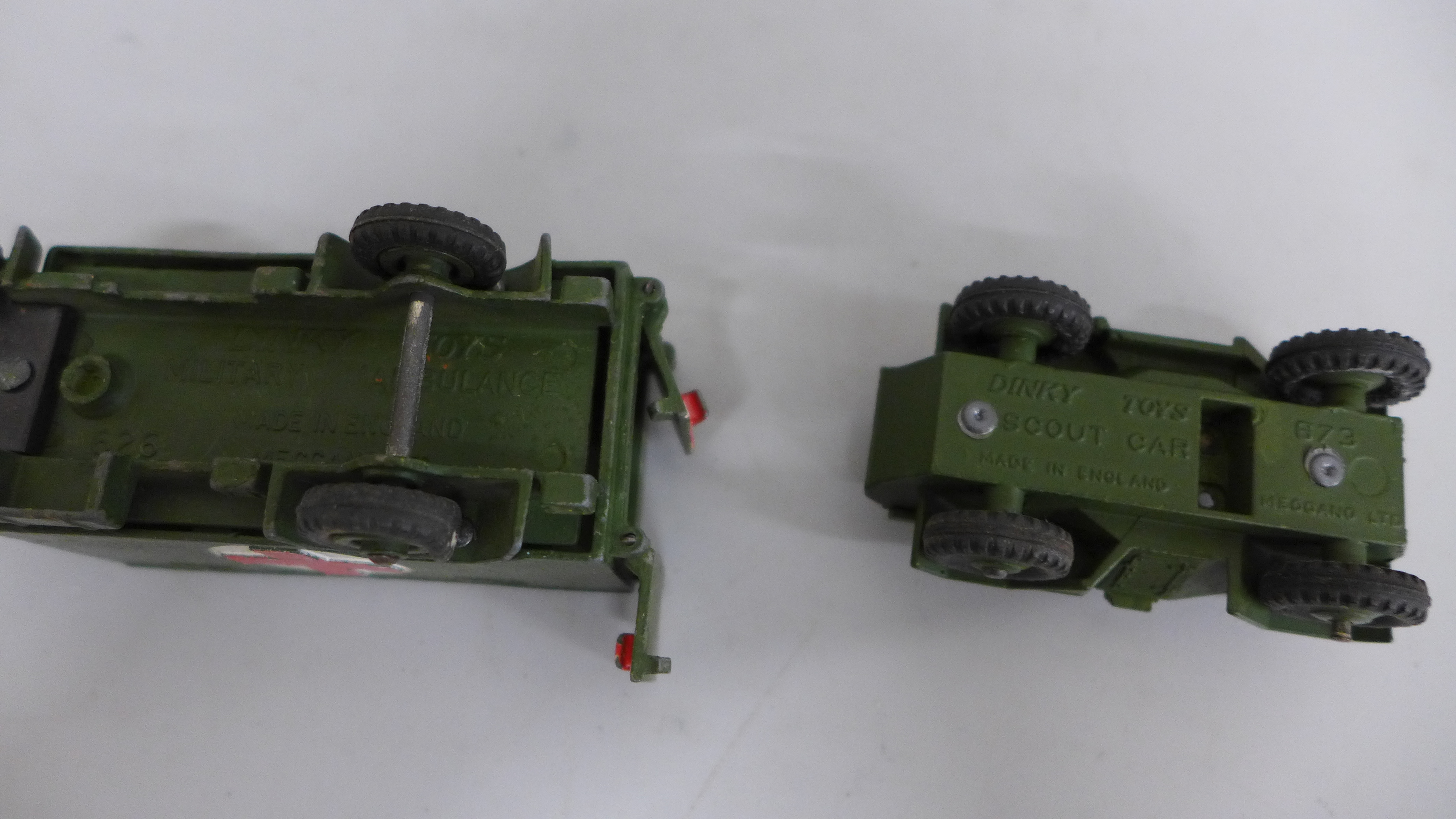 A Dinky Toys 626 Military Ambulance and Dinky Toys 673 Scout Car, both boxed - Image 2 of 2