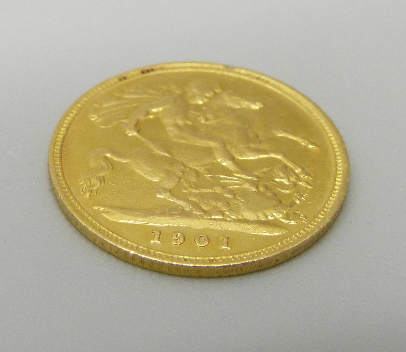 A 1901 gold half sovereign