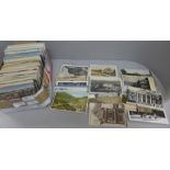 A box of postcards, vintage to modern