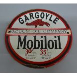 A reproduction Mobil Oil enamelled circular sign, 15.5cm