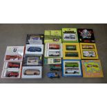 Eight Corgi vehicles and sets, buses and commercial vehicles, boxed