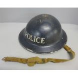 A WWII police helmet