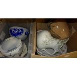 Three boxes of china including a wash jug and basin **PLEASE NOTE THIS LOT IS NOT ELIGIBLE FOR