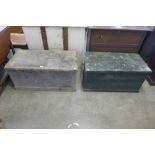 Two Victorian pine tool boxes