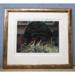 A signed Rolf Harris limited edition print, Giraffes, no. 3/10, framed