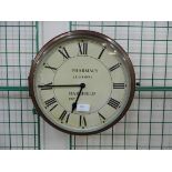 A Victorian style mahogany circular wall clock, the dial signed; Pharmacy (A. Eames), Harefield,