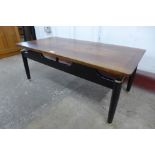 A G-Plan Librenza tola wood and black rectangular coffee table