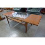 A G-Plan Fresco teak and glass topped rectangular coffee table