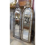A pair of Italian Rococo style gilt framed mirrors