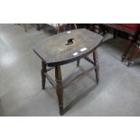 A Victorian beech kitchen stool
