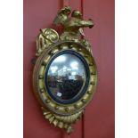 A Regency gilt framed convex mirror
