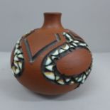 A Poole vase, marked A52 on base and initialled AW, 11.5cm