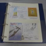 Stamps; an album of commemorative covers signed by combatants in WWII (17), covers including multi-