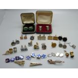 A collection of cufflinks