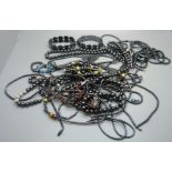 A collection of haematite jewellery