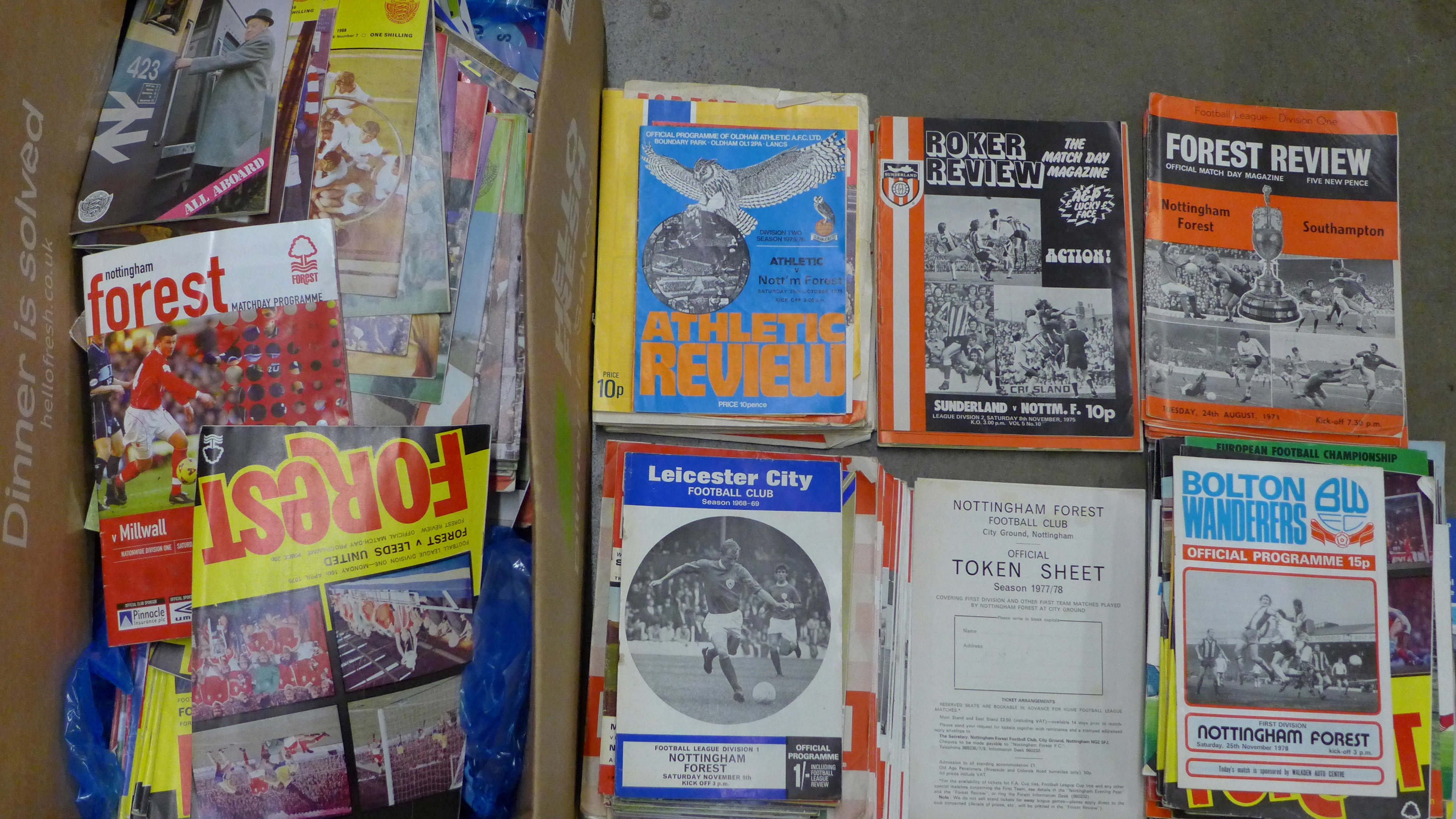 A collection of Nottingham Forest football programmes, home and away, late 1960's and 1970's **