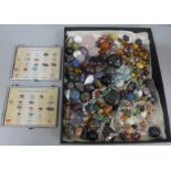 A collection of gem set necklaces, mineral samples and two Gems from all the World sets