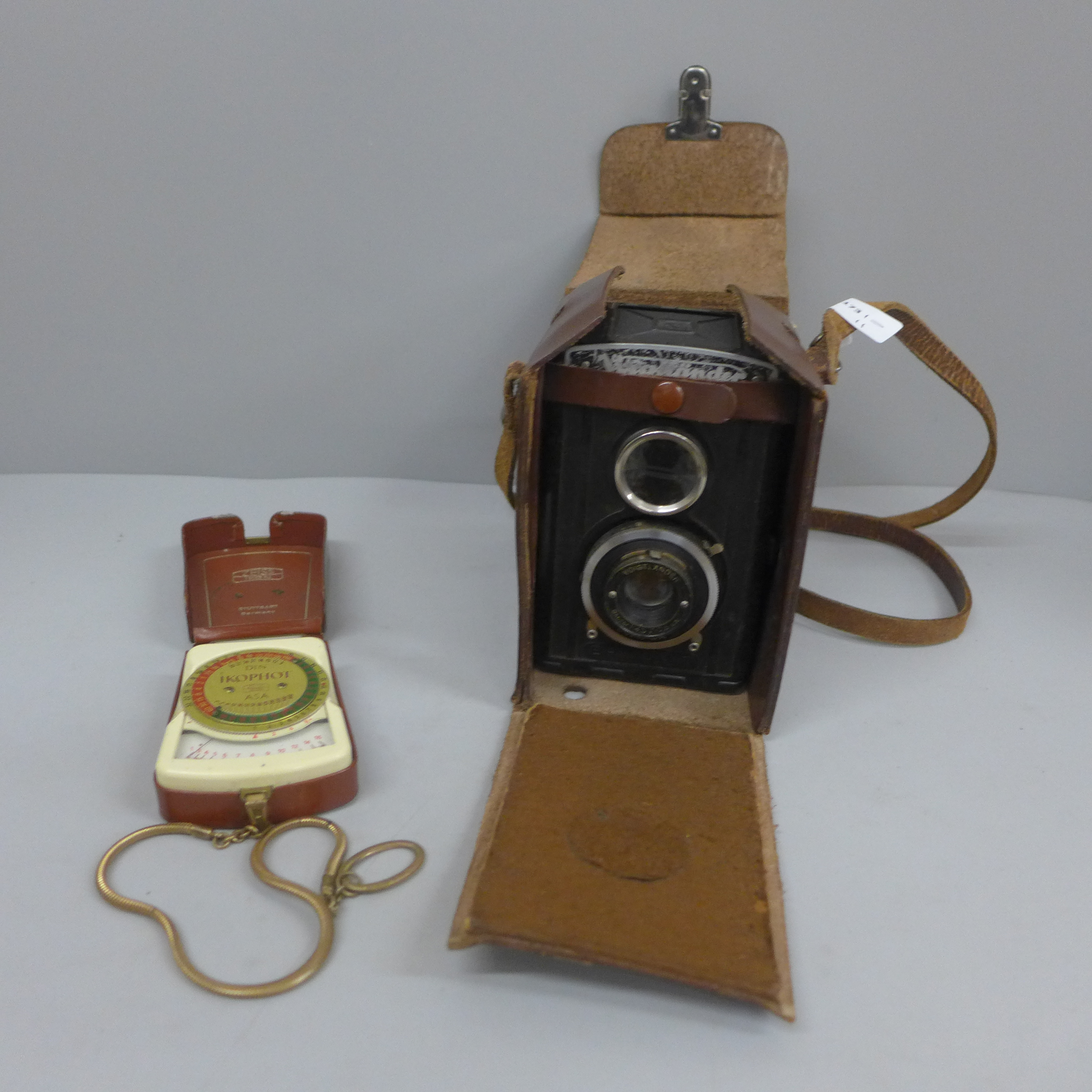 A Voigtlander camera and Zeiss Ikon light meter