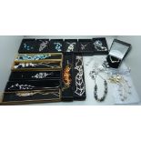 Fifteen items of diamante jewellery, boxed