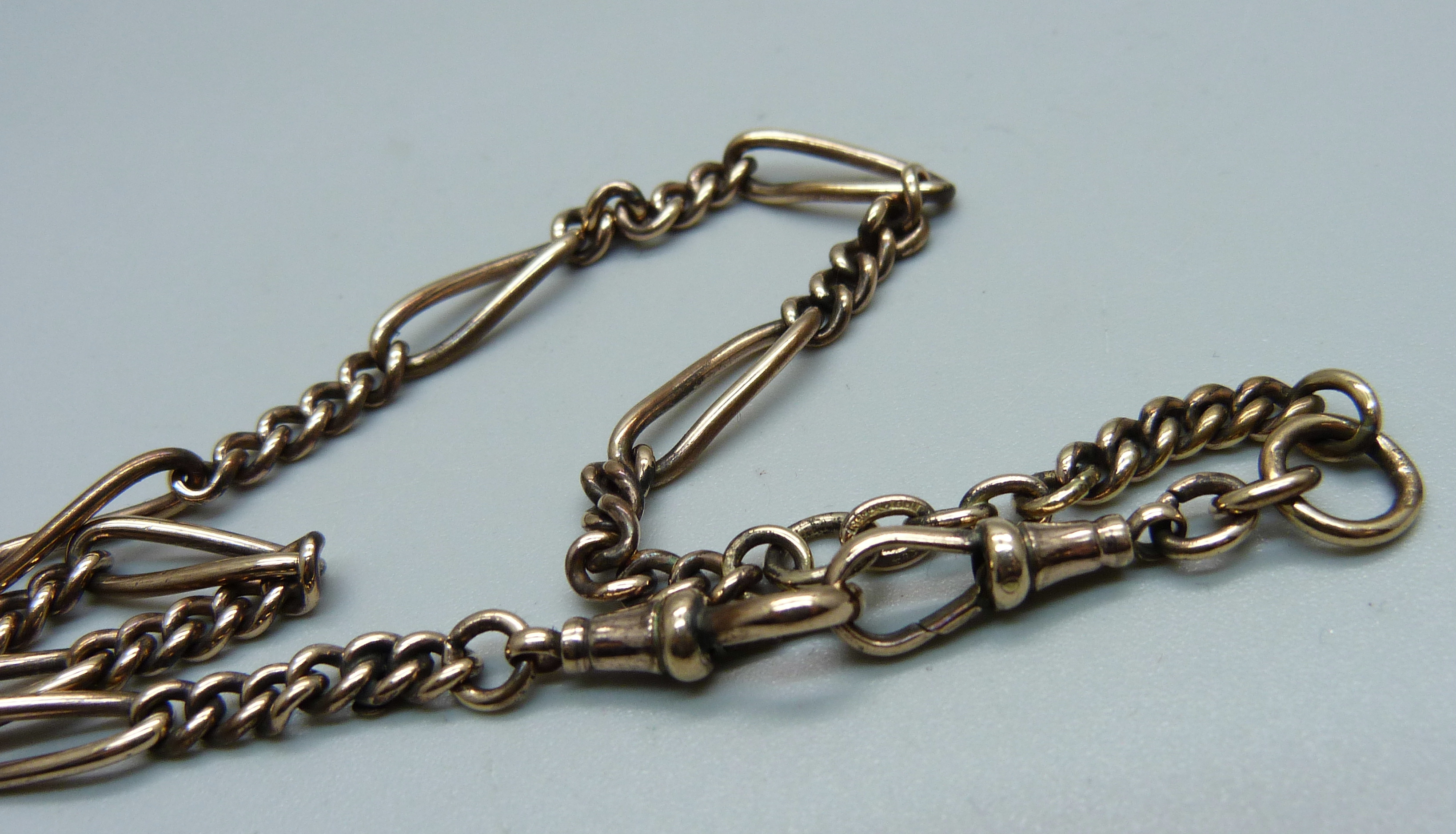 A plated double Albert watch chain - Image 2 of 2