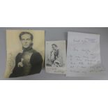 A signed Sir John Gielgud photograph and a signed Clement McCallin photograph with accompanying